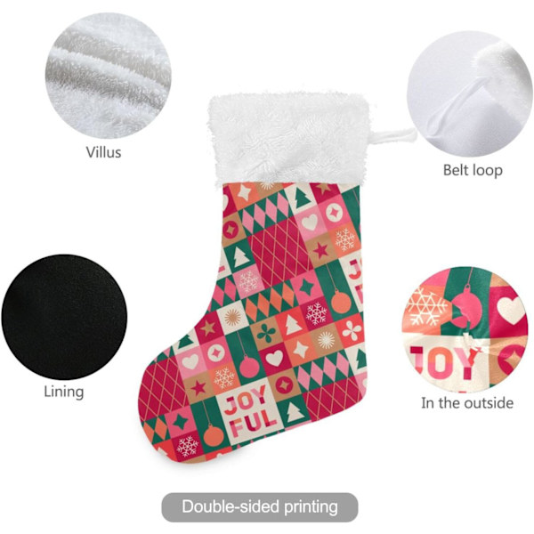 Julklapp, personliga julklappsstrumpor 2-pack Merry Christmas karaktärstryck 45,7 cm julstrumpor hängande prydnad spis för B