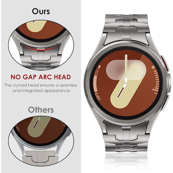 Kompatibel med   Galaxy Watch 7 6 5 4 FE 40mm 44mm Rem til mænd, rustfrit stål med foldelås uden mellemrum Galaxy Watch 6 Classic/5 Pro/4