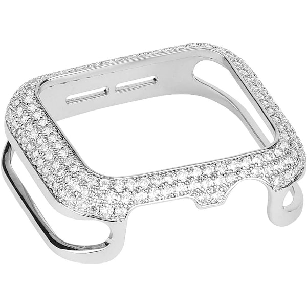 Underbart Bling Zirkon Kristall Diamant Skal Ram Skydd Kompatibel Apple Watch Series 10 (Silver, S10 42mm) Silver S10 42mm