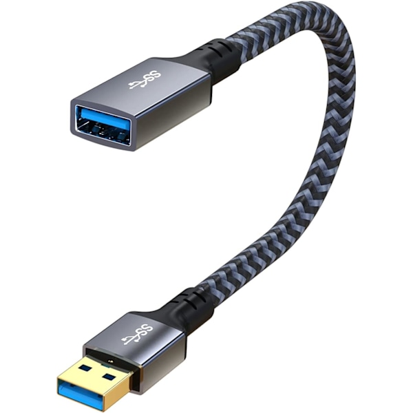 USB 3.0 förlängningskabel 1 fot. Kort USB förlängningskabel hane