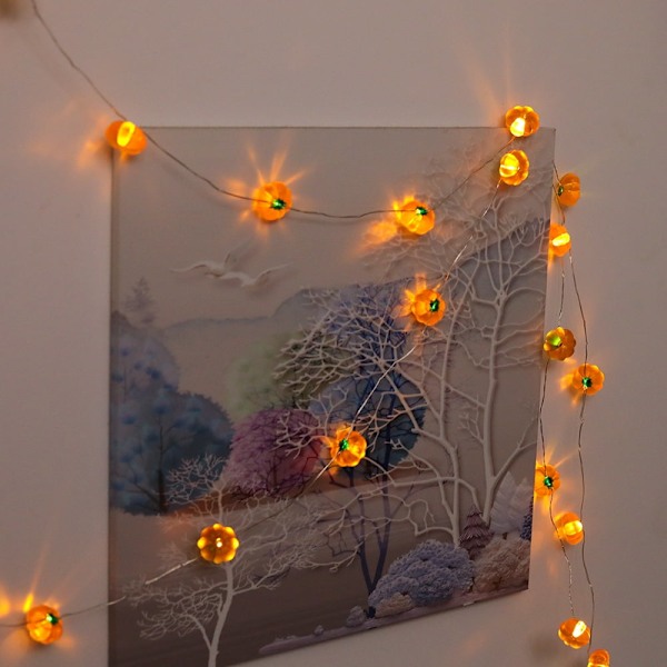 Litiumbatteri Høstborddekor Høstlys Gresskar String Lights