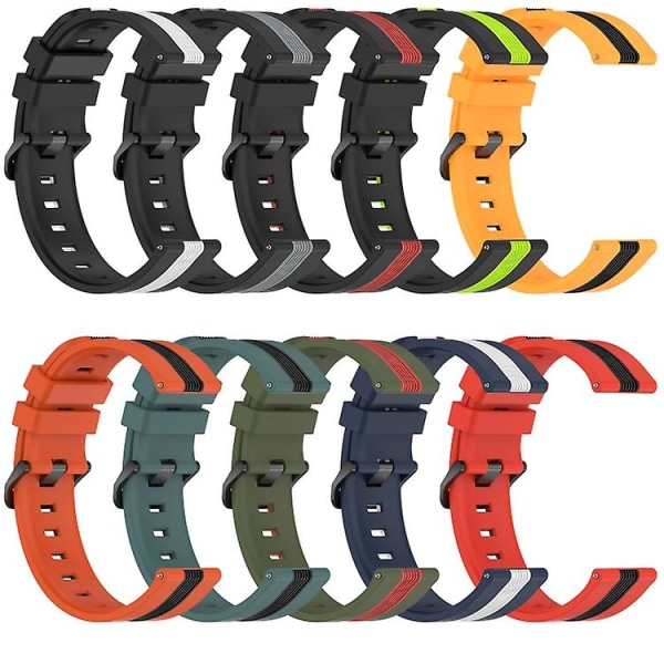 For Garmin Vivoactive 4 22mm Vertikal To-farvet Silikonurrem ZQQ Orange-Black