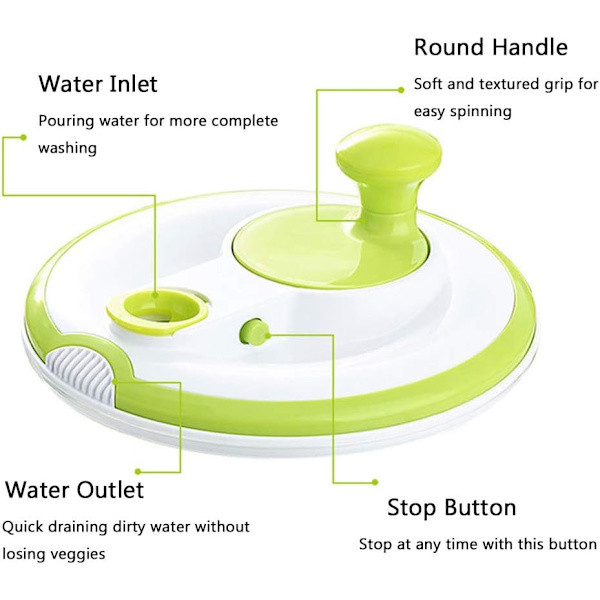 Stor salatspinner BPA-fri salatspinner