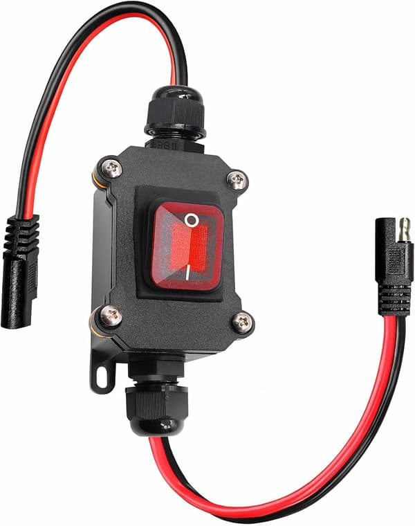 DC 12V Inline Power Switch Quick Connect/Disconnect-afbrydere Power Header Switches SAE til SAE-kabel med tænd/sluk-afbrydere til solpaneler,