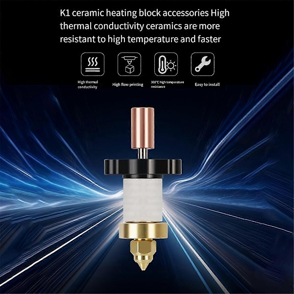 For K1 / K1 Max Hotend Kit Keramisk Opvarmningsblok Dysesæt 300C Ekstruder Høj Hastighed til K1 Opgradering