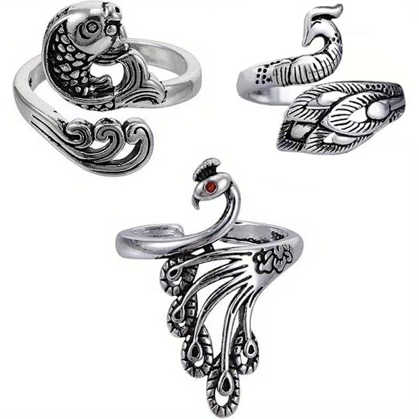 3ST Justerbar strikkepinne-ring - Metallvevde ringer for håndverk