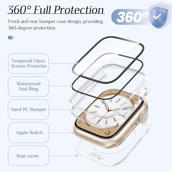 2-pack vattentätt Apple Watch-fodral för SE/serien