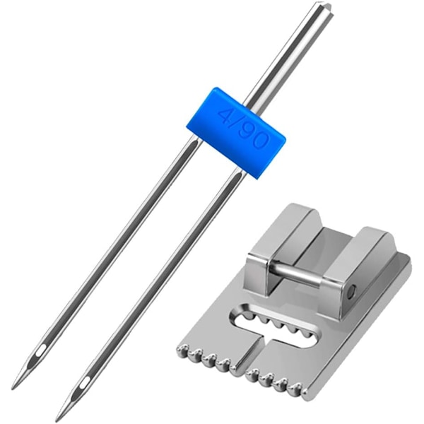 6-pak dobbeltnål dobbeltnål med 2 stk 9-spor pintuck presserfot - 3 størrelse 2/90 3/90 4/90