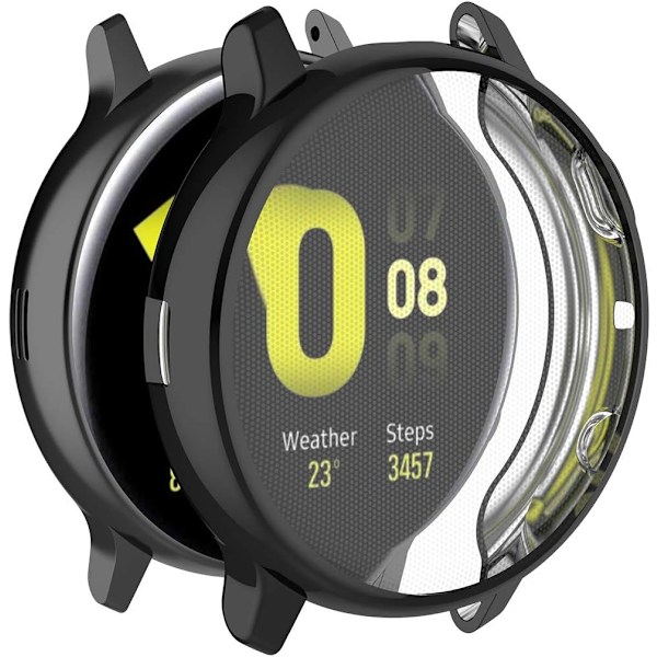 Fulltäckande skal för Galaxy Watch Active 2 44mm (SM-R820), Mjukt anti-dropp skyddsskal för Galaxy Watch Active 2 44mm (SM-R820) (Svart) Svart