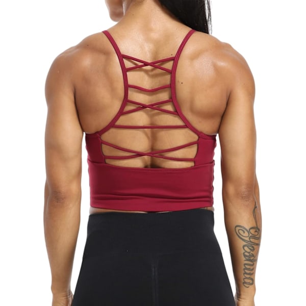 Kvindernes Longline Sport BH Sømløs Yoga Crop Top Medium-Low Support Trænings BH