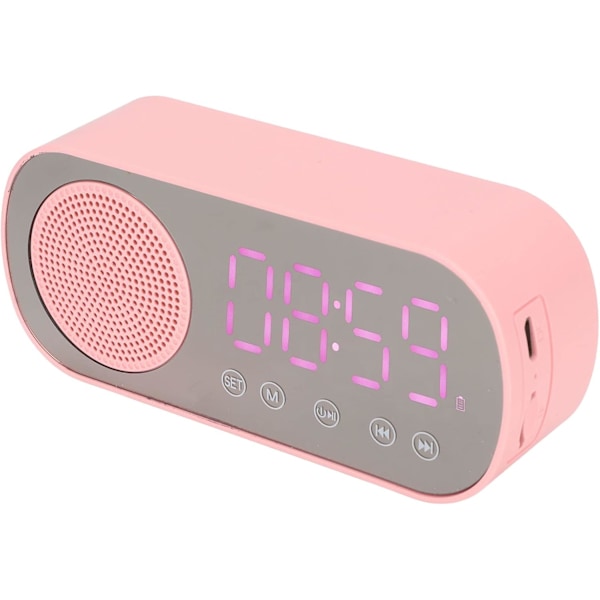 Digital Alarm Clock, HiFi LED Mirror Screen Alarm Clock, Playback Speaker Dual Alarm Clock Radio, TF Card, FM, Portable Electronic Clock for