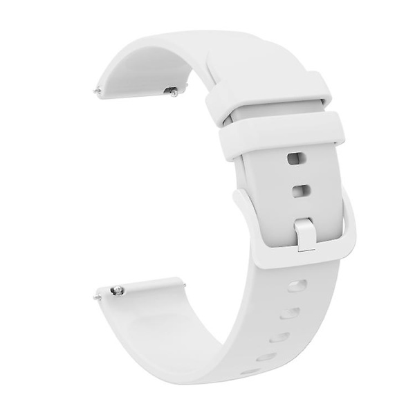 För Garmin Vivoactive 3 20mm enfärgat mjukt silikonarmband GVO White