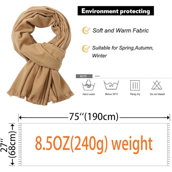 Sjal för kvinnor Pashmina sjalar och wraps för aftonklänningar Stor mjuk