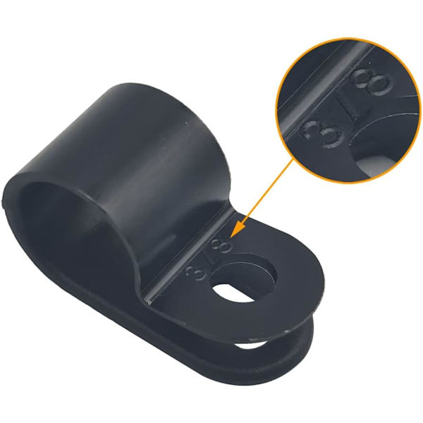 Kabelklemme R-type Kabelklemme Trådklemme 3/8\" nylon