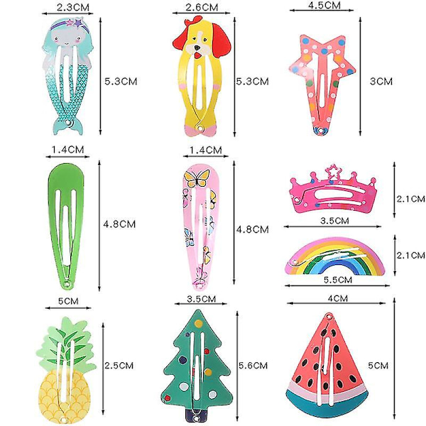 Färgglada hårklämmor i metall, söta snäpphårklämmor för flickor, småbarn, barn - 2 tum, 100 st