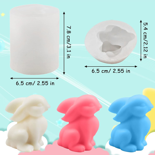 3D kaninlys forme påskehare harpiksstøbning