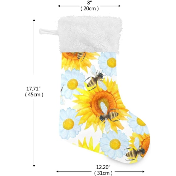 Julstrumpa, Personliga Julstrumpor 2-pack Solros Bina 45,7 cm Julstrumpor Hängande Ornament Kamin för Träddekoration