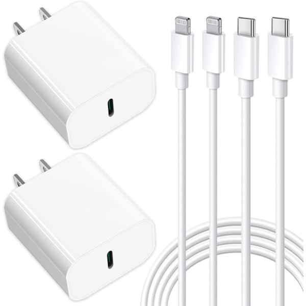 Iphone-oplader Hurtigopladning [Apple Mfi-certificeret], 2-pak
