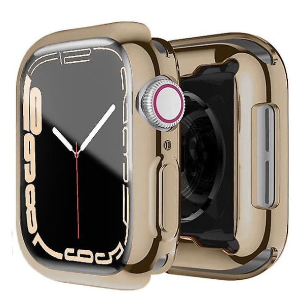 Skärmskydd för Apple Watch Case 45 mm 41 mm 44 mm 40 mm 42 mm Tillbehör All-around Tpu Bumper Cover Series 7 8 4 6 Se 5 3 vintage gold 40MM Series 456 SE