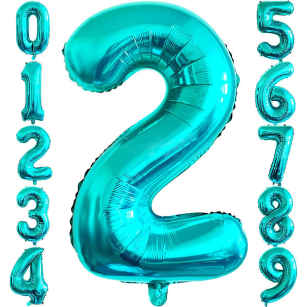 Ballon nummer 2 i Tiffany Blue med diameter