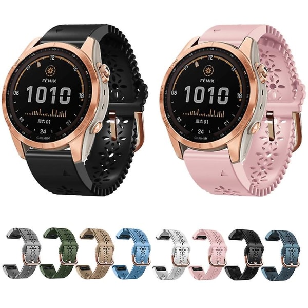 Snabbkopplingssnöre i silikon för Garmin Fenix 7s / 6s / 5s QTN Grey