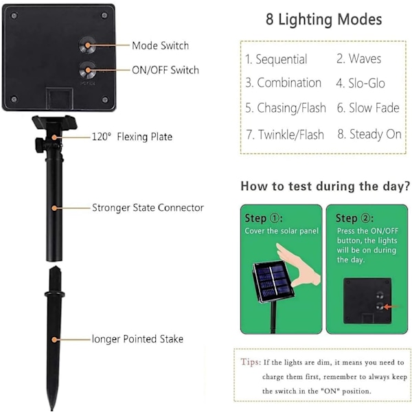 4 Pakke Oransje og Lilla Solcelled Halloween Lys Utendørs Vanntett, 180FT Sol LED Lysstrenger med Svart Ledning 8 Moduser Sol Fe Lys Blink