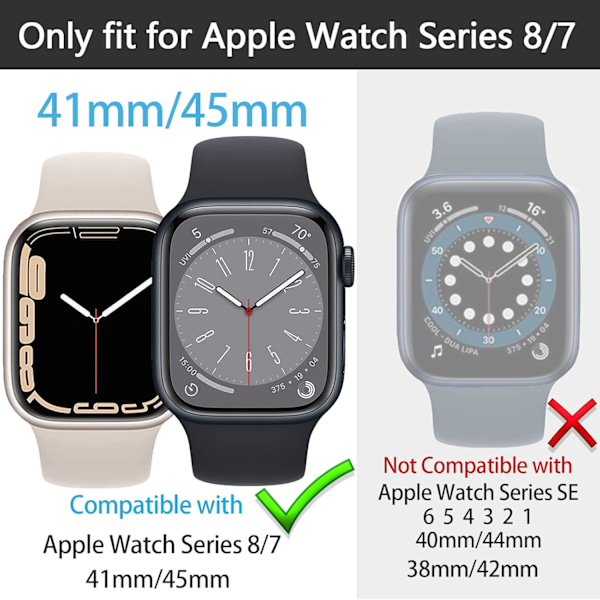 [2 Pack] Fodral Kompatibel med Apple Watch Series 8 / Series 7 41mm