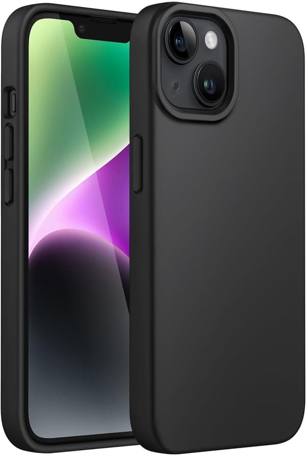 Silikondeksel til iPhone 14 6,1 tommer - Full beskyttelse, støtsikker, mikrofiberfôr