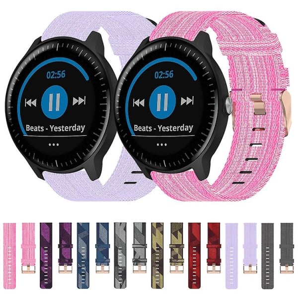 För Garmin Vivoactive3 Music 20mm Nylon Woven Watch Band RKI Grey