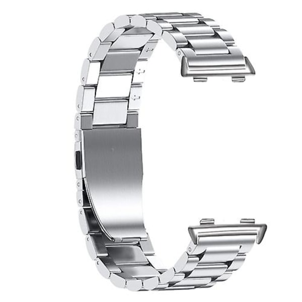 For Oppo Watch 46mm Three-beads Steel Watch Band TDW Silver