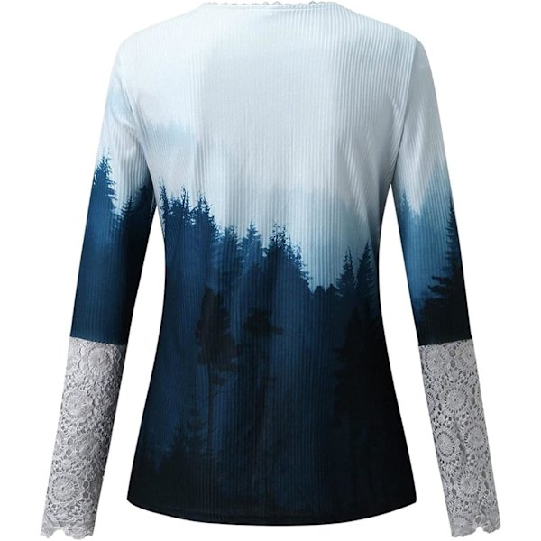 Langarmede skjorter for kvinner Casual Slim Tunic Plus Size Topper Y2k Topper Trendy