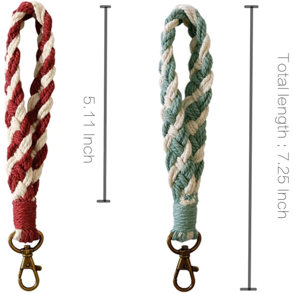 2 stk. Nøglering Armbånd Håndlavet Wristlet Nøglering Nøglering