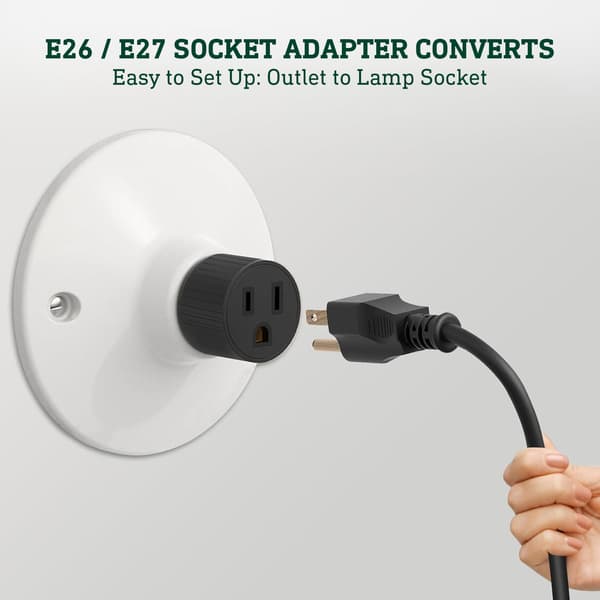 3-pin lyspæreuttakadapter (2-pakning), profesjonelle materialer og stabil ytelse E26 E27 lyspæreuttak til pluggadapter, polarisert lys