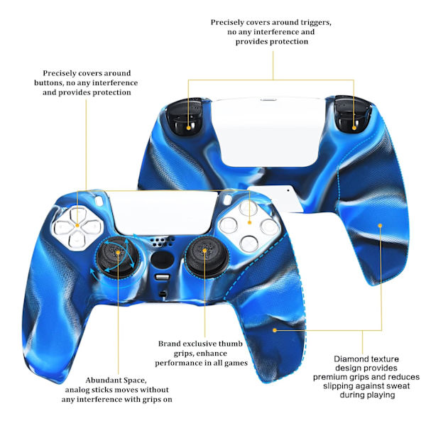 Greppstruktur Silikonfodral Skin Case för Ps5 Dualsense
