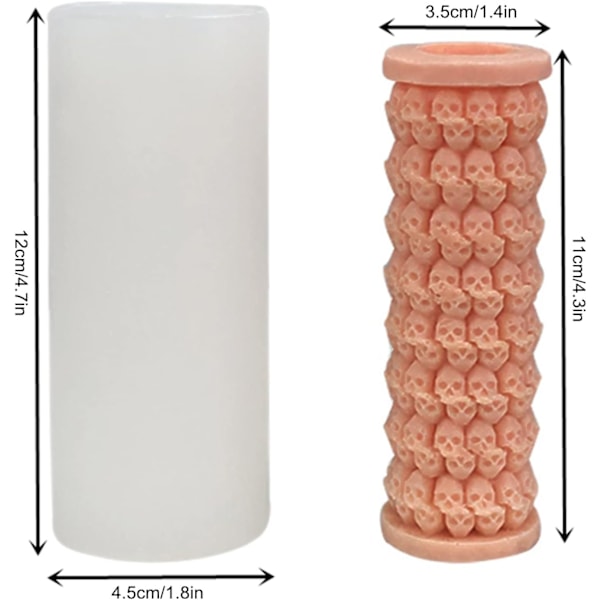 3D-præget kranie silikoneform DIY lysfremstilling