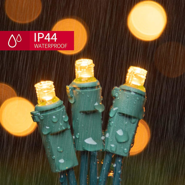 100-pack gula - ljusslingor - 21,6 fot LED-julbelysning, miniled-lampor för inomhus- och utomhusbruk, hem, semester, fest, bröllop, självständighetsdag