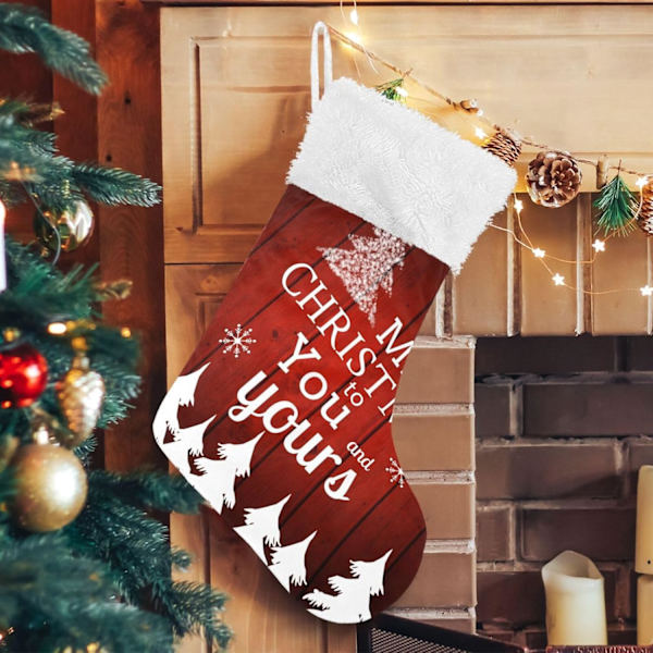Julklapp, Personliga Julklappsstrumpor 2-pack Julcitat 45,7 cm Julstrumpor Hängande Ornament Kamin för Träddekoration 1