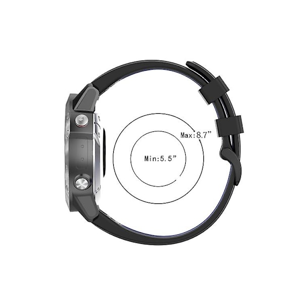 22mm Snabbkoppling Tvåfärgad Silikonklockarmband För Garmin Fenix 7 / Epix UWS Black Rose Red