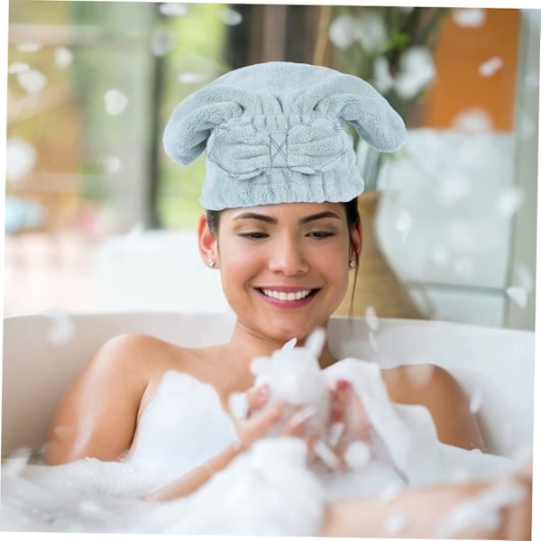 6 stk Hurtigtørkende Hodeshower Cap Set - Hurtigtørkende turbansnus for hår