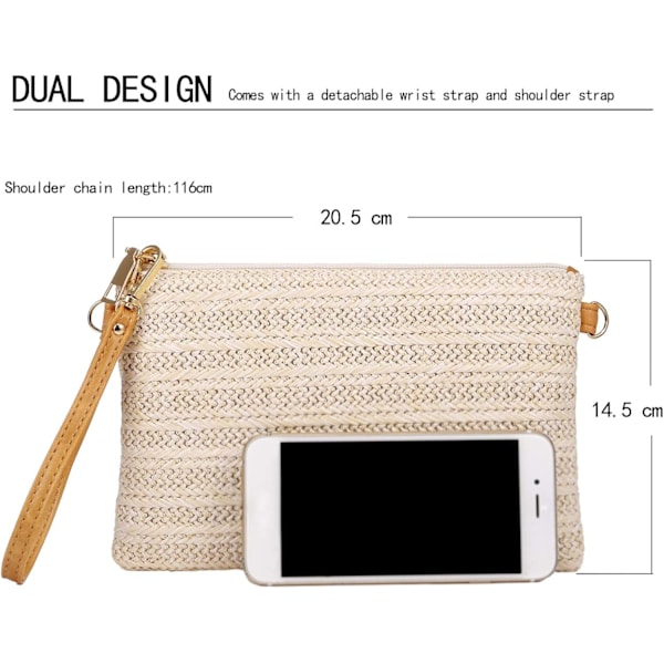 Kvinners sommerstrand Clutch i strå