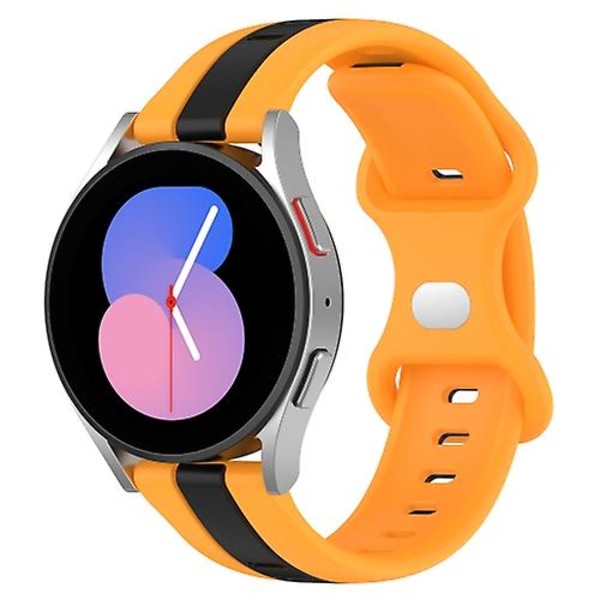 Til Garminmove Luxe 20mm Butterfly Spænde To-farvet Silikone Urrem LOJ Black-Yellow