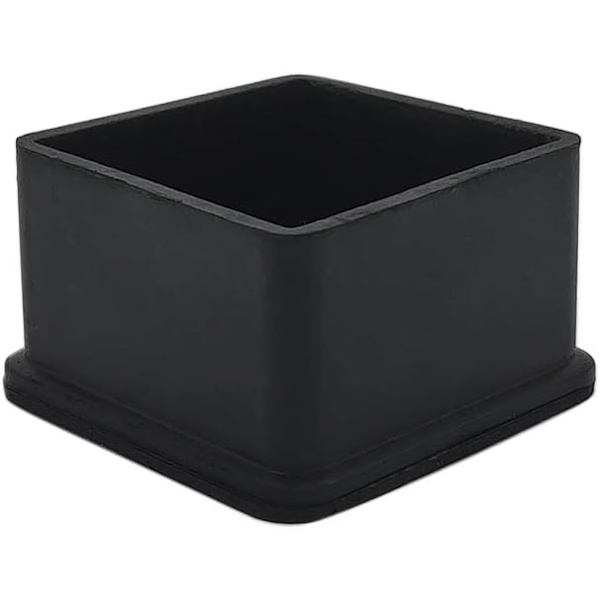 Kvadratiska halkfria gummibensskydd för tunga möbler, stolsbensskydd för golv, 50 x 50 mm, 2\" x 2\", svart, 10 st svart 50 mm x 50 mm svart