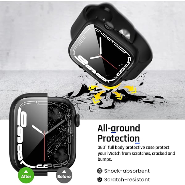 2 i 1 vattentätt fodral för Apple Watch-skärm