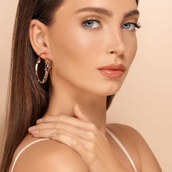 Hoop Øredobber 14K Ekte Gullbelagt Store Hoop Øredobber 30mm Hypoallergen Peter