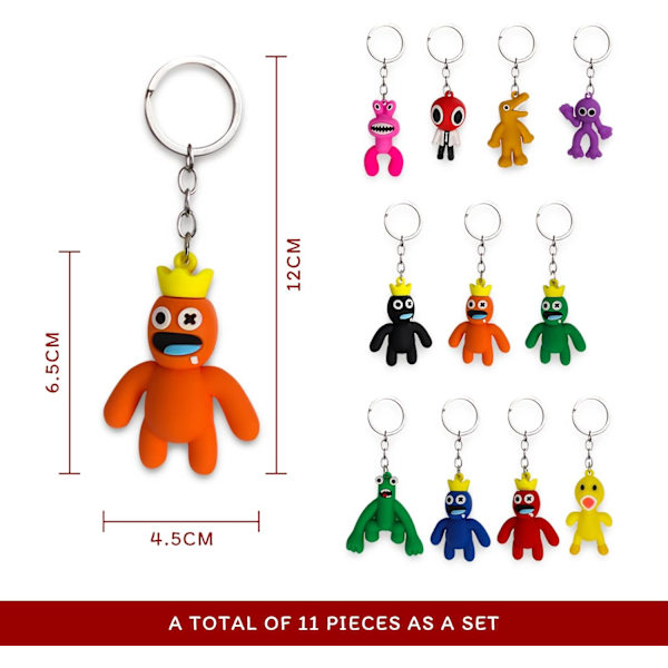 11 stk. Rainbow Friends nøglering, Roblox Anime nøglering nøglering nøglering nøglering nøglekæde Sü? He keyanh?