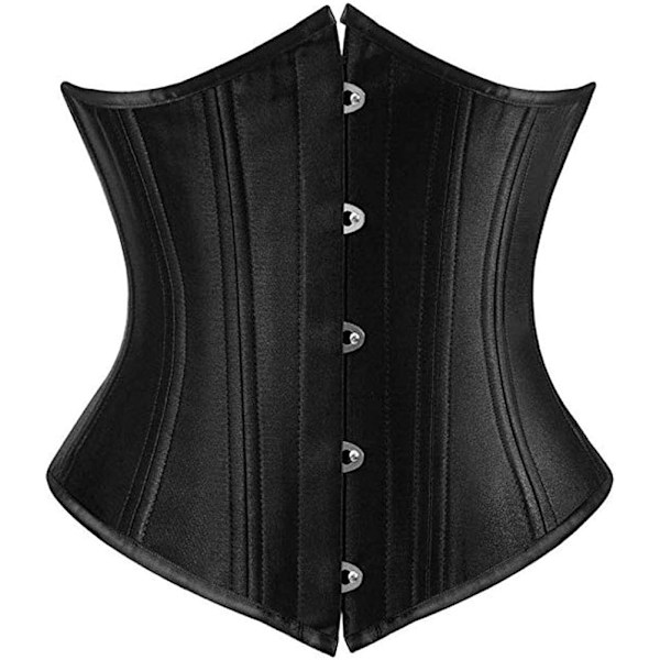 Stjælende Spiral Boned Sort Korset - Kvinders Underbust Snøre Livvidde Cincher