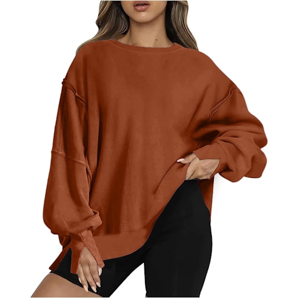 Sweatshirts för kvinnor Storbritannien Casual långärmade toppar med enfärgad och
