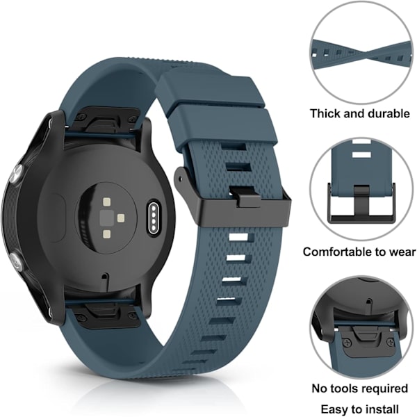 Kompatibel med Garmin Fenix ​​6 Band for kvinner og menn, 22 mm Quickfit Soft