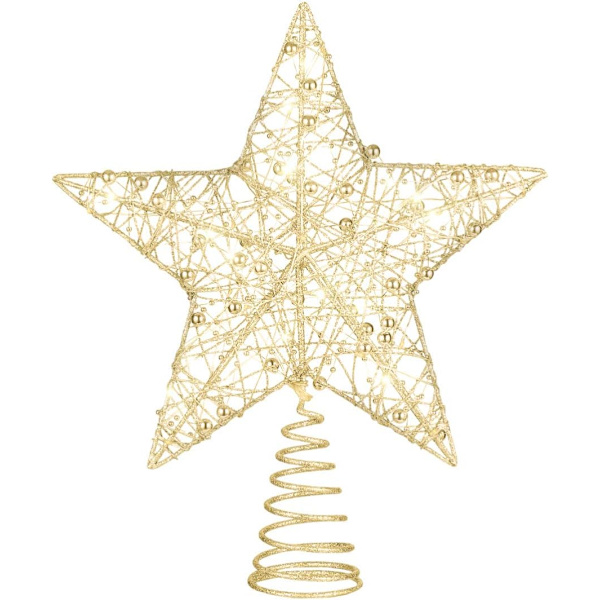Glitrende juletre Topper Stjerne med lys