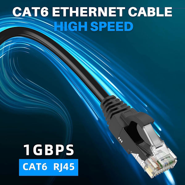 Cat 6 Ethernet-kabel 6 fot - 3-pak - flerfarget